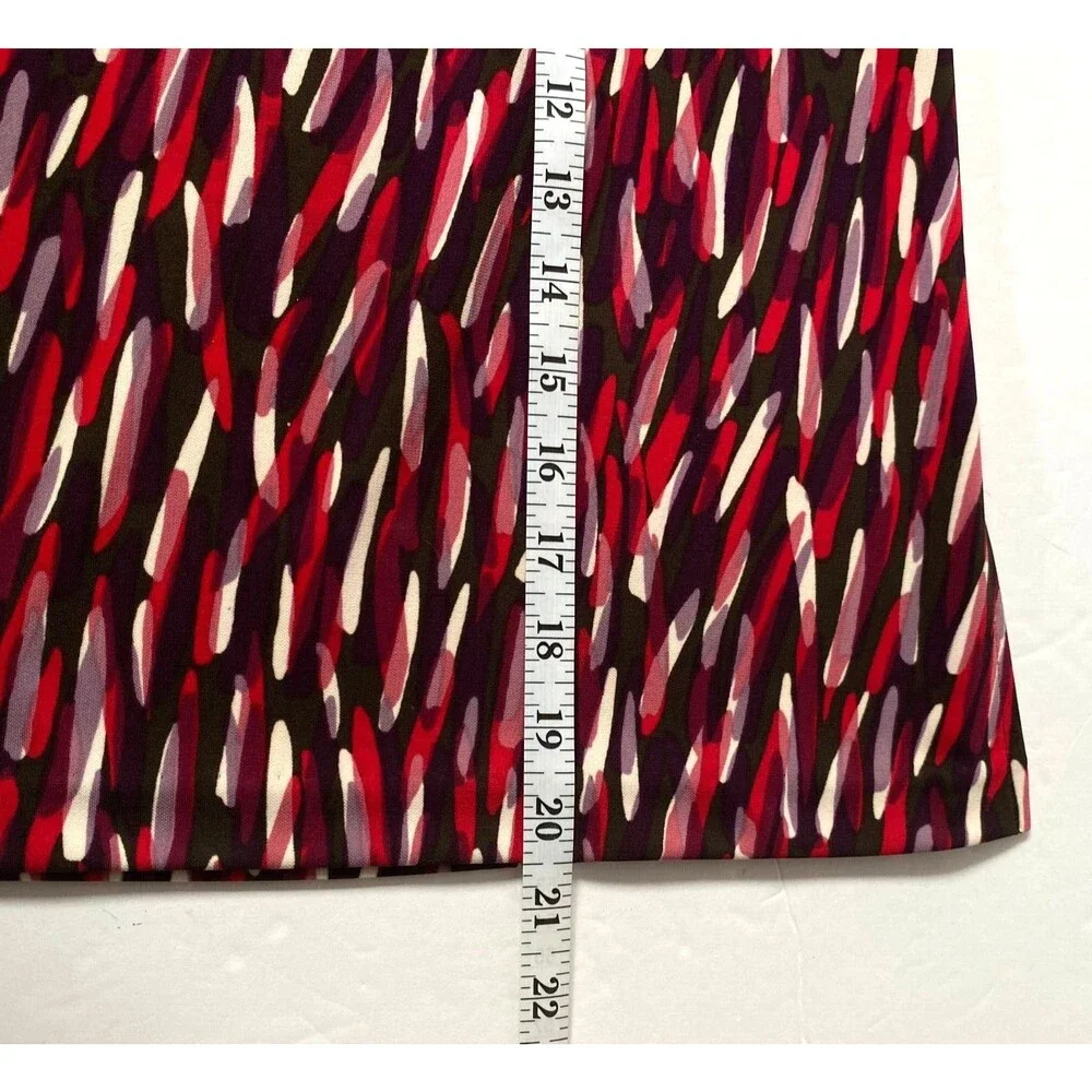 Kenneth Cole Skirt Womens Size L Multicolor Watercolor Print Knit Side Slit NWT